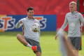 Trening reprezentacji Polski - Robert Lewandowski i Karol Świderski