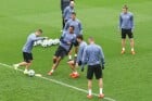 TRENING PIŁKARZY REAL MADRYT REAL MADRID TREINING MATEO KOVACIC  RAPHAEL VARANE  CRISTIANO RONALDO  DAVID BETTONI  GARETH BALE