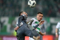 MECZ 27. KOLEJKA LOTTO EKSTRAKLASA SEZON 2017/18: LECHIA GDANSK - LEGIA WARSZAWA --- POLISH FOOTBALL TOP LEAGUE MATCH: LECHIA GDANSK - LEGIA WARSAW MICHAL KUCHARCZYK  SLAWOMIR PESZKO