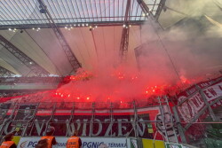 PKO EKSTRAKLASA  LEGIA WARSZAWA - WIDZEW LODZ KIBICE WIDZEWA  RACOWISKO