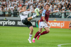 MECZ 1. KOLEJKA GRUPA E LIGA KONFERENCJI EUROPY SEZON 2023/24 --- UEFA EUROPA CONFERENCE LEAGUE GROUP E MATCH IN WARSAW: LEGIA WARSZAWA - ASTON VILLA FC BARTOSZ SLISZ  NICOLO ZANIOLO