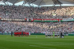 PKO EKSTRAKLASA  LEGIA WARSZAWA - GORNIK ZABRZE MINUTA CISZY PAMIECI KIBICA LEGII