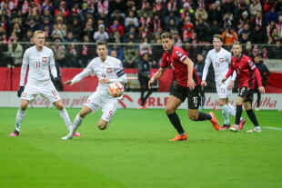 MECZ 2 KOLEJKA ELIMINACJE DO MISTRZOSTW EUROPY 2024 GRUPA E: POLSKA - ALBANIA --- QUALIFICATION FOR UEFA EURO 2024 MATCH GROUP E : POLAND - ALBANIA KAROL SWIDERSKI  ROBERT LEWANDOWSKI  MARASH KUMBULLA  JAKUB KAMINSKI  IVAN BALLIU