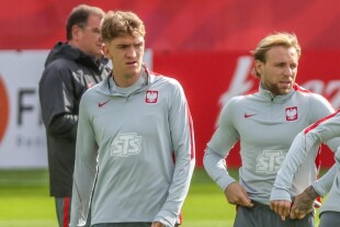 Trening reprezentacji Polski - Wojciech Mońka i Tymoteusz Puchacz