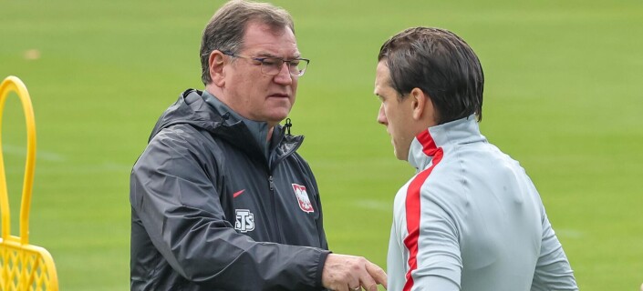 Trening reprezentacji Polski -  Jan Urban i Piotr Zieliński