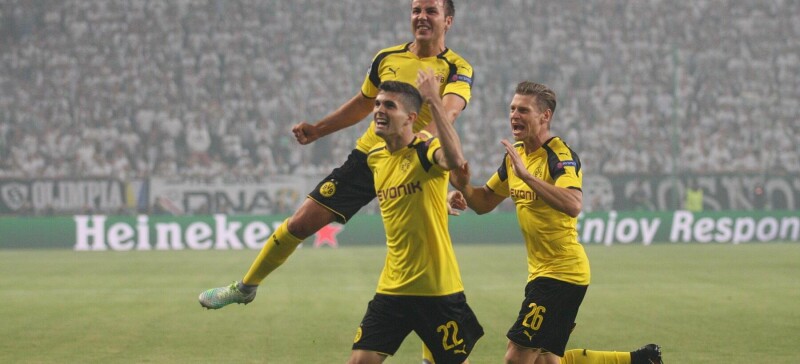 STADION LEGII LEGIA WARSZAWA - BORUSSIA DORTMUND FOT. MARCIN SZYMCZYK FOTOPYK/ 400mm.pl LUKASZ PISZCZEK MARIO GOTZE CHRISTIAN PULISIC