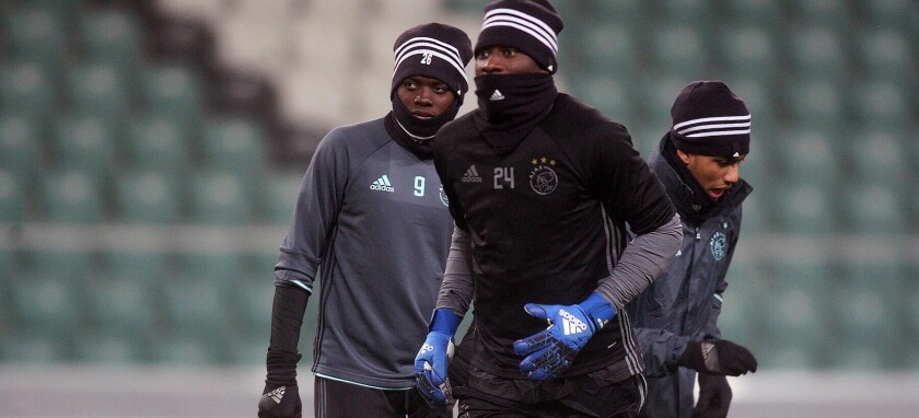 LIGA EUROPY TRENING I KONFERENCJA AJAKSU LEGIA WARSZAWA - AJAX AMSTERDAM BERTRAND TRAORE ANDRE ONANA