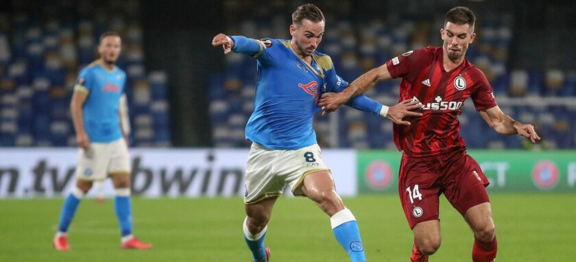 LIGA EUROPY SSC NAPOLI - LEGIA WARSZAWA FABIAN RUIZ IHOR CHARATIN