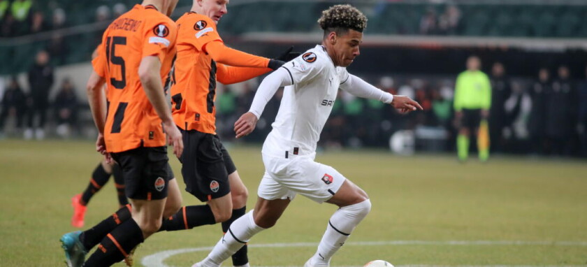 EUROPA LEAGUE LIGA EUROPY SZACHTAR DONIECK - STADE RENNAIS FC BOHDAN MYCHAJLICZENKO DESIRE DOUE