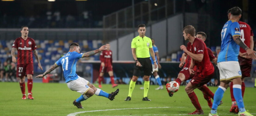 LIGA EUROPY SSC NAPOLI - LEGIA WARSZAWA MATTEO POLITANO  GOL