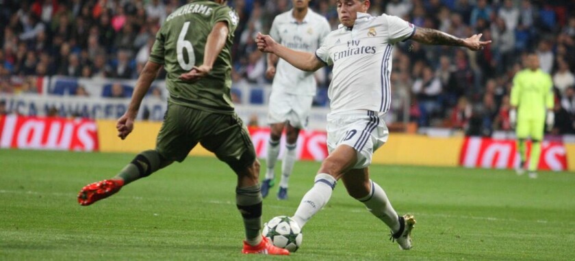 LIGA MISTRZOW REAL MADRYT - LEGIA WARSZAWA CHAMPIONS LEAGUE REAL MADRID - LEGIA WARSAW GUILHERME  JAMES RODRIGUEZ