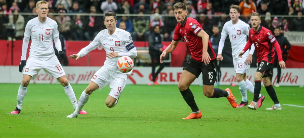 MECZ 2 KOLEJKA ELIMINACJE DO MISTRZOSTW EUROPY 2024 GRUPA E: POLSKA - ALBANIA --- QUALIFICATION FOR UEFA EURO 2024 MATCH GROUP E : POLAND - ALBANIA KAROL SWIDERSKI  ROBERT LEWANDOWSKI  MARASH KUMBULLA  JAKUB KAMINSKI  IVAN BALLIU