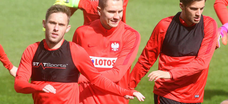 TRENING REPREZENTACJI POLSKI --- POLAND FOOTBALL NATIONAL TEAM TRAINING IN WARSAW MACIEJ RYBUS  ARTUR JEDRZEJCZYK  BARTOSZ BERESZYNSKI