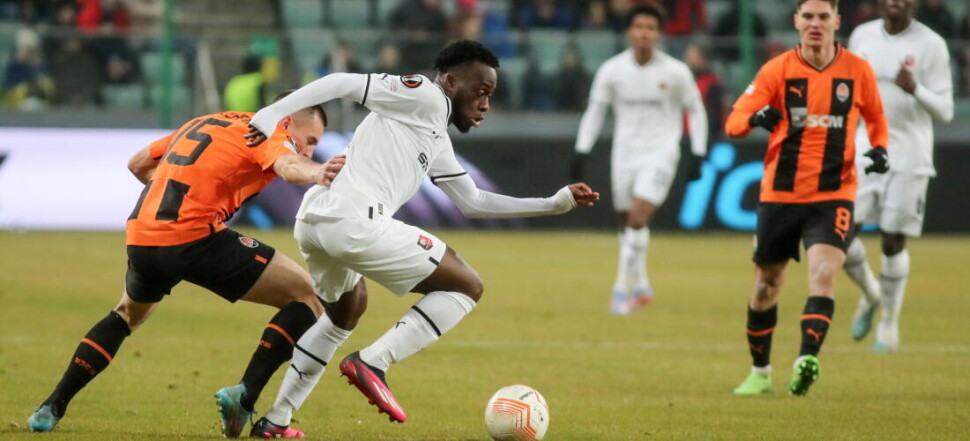 EUROPA LEAGUE  LIGA EUROPY  SZACHTAR DONIECK - STADE RENNAIS FC BOHDAN MYCHAJLICZENKO  ARNAUD KALIMUENDO