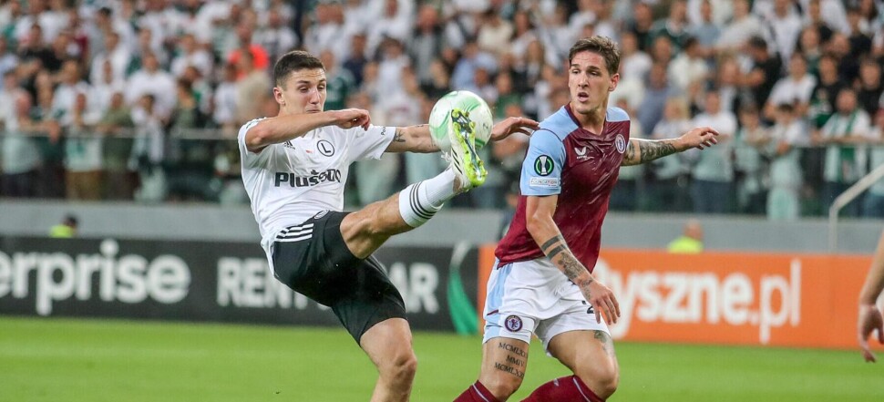 MECZ 1. KOLEJKA GRUPA E LIGA KONFERENCJI EUROPY SEZON 2023/24 --- UEFA EUROPA CONFERENCE LEAGUE GROUP E MATCH IN WARSAW: LEGIA WARSZAWA - ASTON VILLA FC BARTOSZ SLISZ  NICOLO ZANIOLO