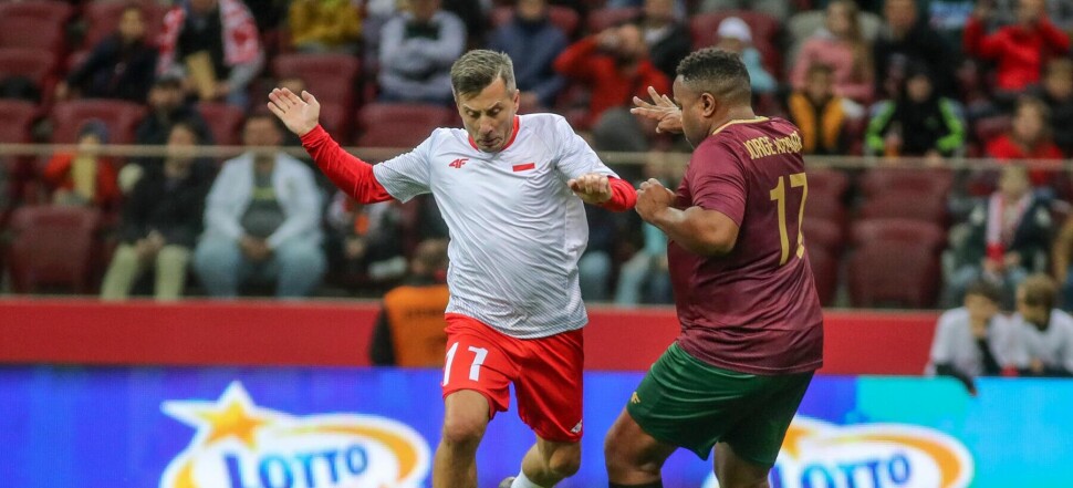 SWIETO PILKI NOZNEJ  10-LAT PGE NARODOWY MECZ POLSKA - PORTUGALIA RADOSLAW GILEWICZ  JORGE ANDRADE